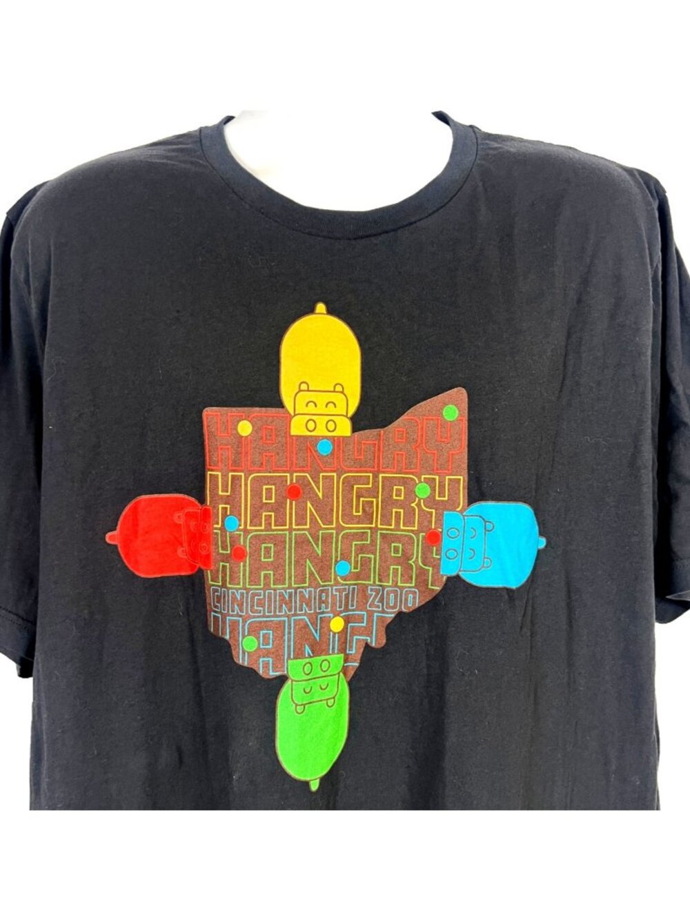 Hangry Hungry Hippos Cincinnati Zoo Mens T-Shirt size 2XL 3XL 52x32 Fiona Fritz